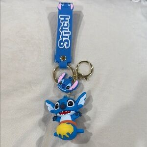 Stitch taking off to the Sky Blue and Yellow Keychain/ Bag Charm